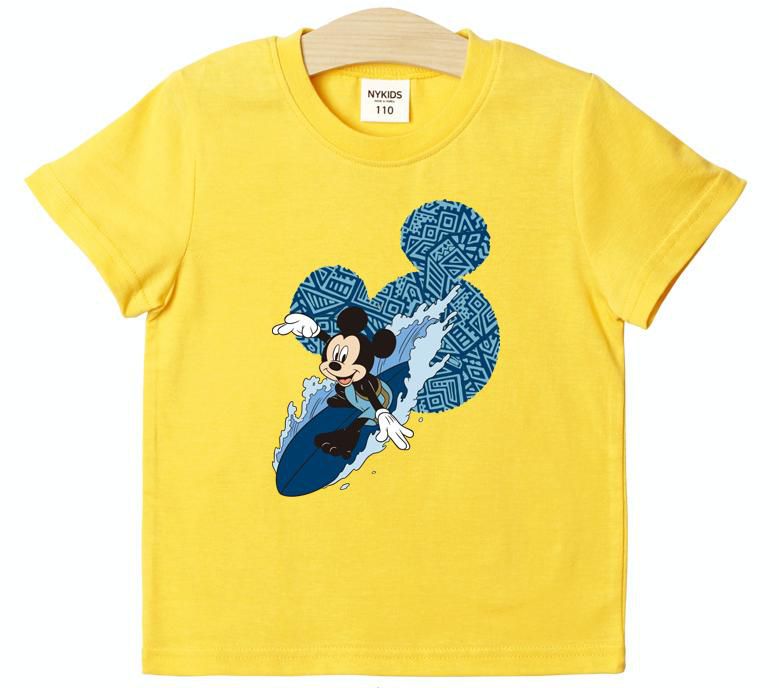 (韓製)正版迪士尼 - 純棉T-衝浪米奇-黑