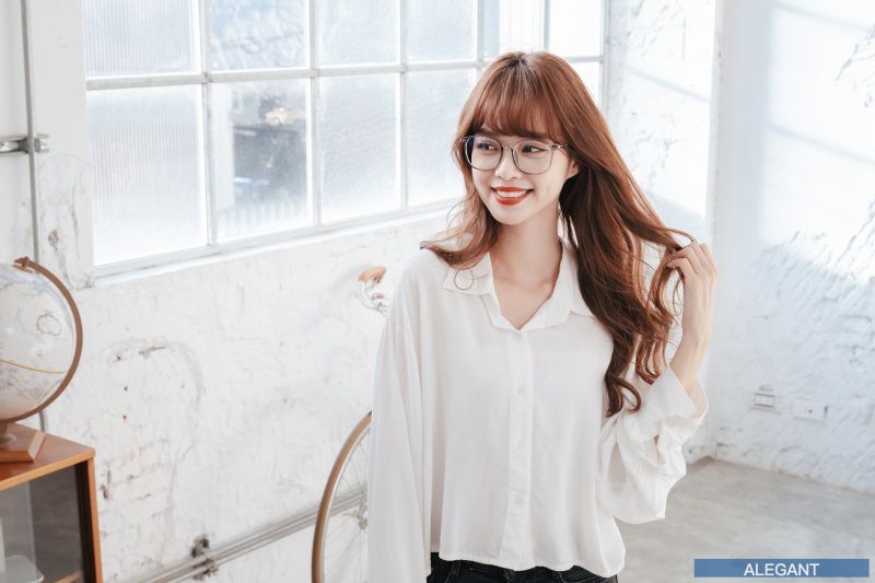 ALEGANT - 日系基本款輕量造型微透灰TR90輕量方框金屬鏡腳UV400濾藍光眼鏡