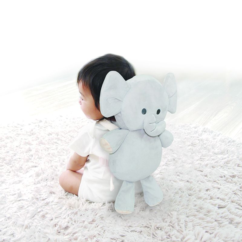 akachan honpo - 嬰兒防護枕背包 大象-灰色