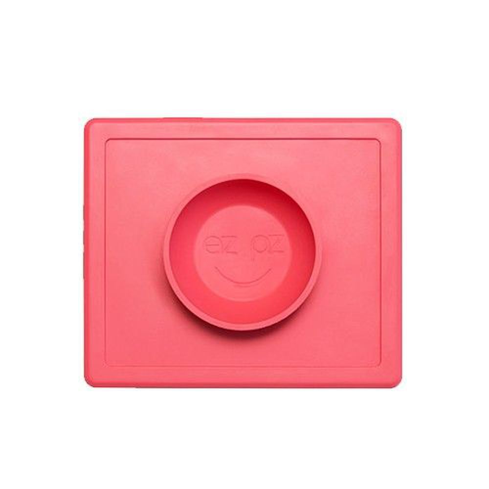 美國 ezpz - 快樂餐盤 Happy Bowl-餐碗-珊瑚紅 (26cm*23cm*3.8cm)-240ml