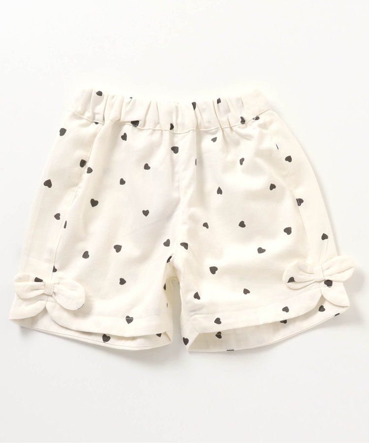 日本 apres les cours - 滿版印花夏天短褲(4分丈)-小花-水藍