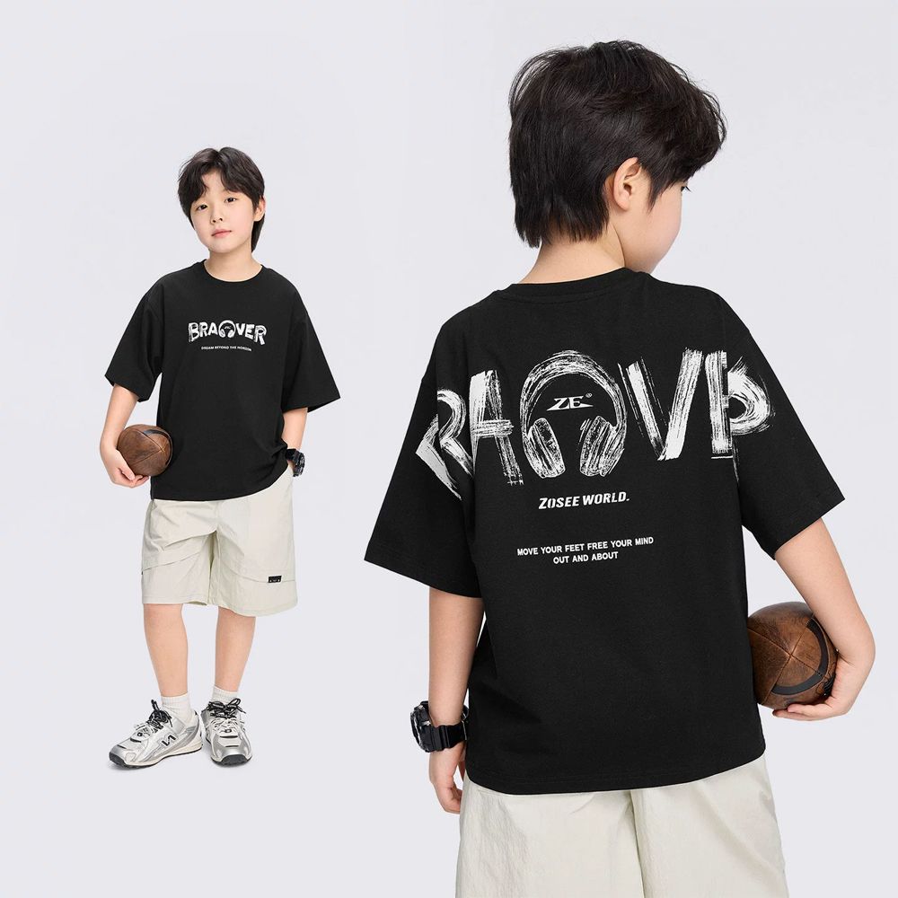 -3℃瞬間涼感短袖T-藝術塗鴉-黑色