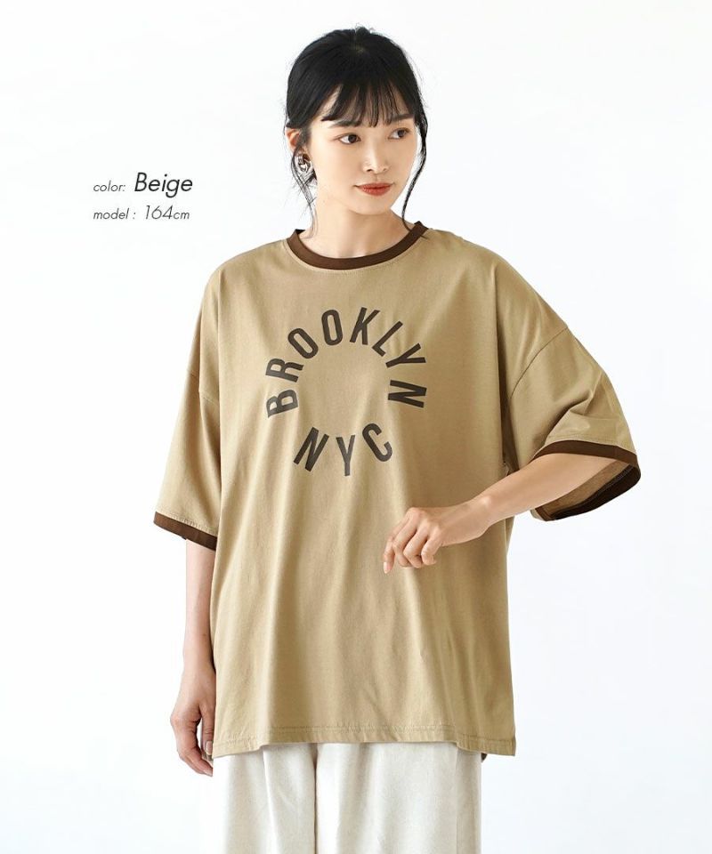 日本 zootie - 涼感機能 圓領洛肩印花短T-卡其