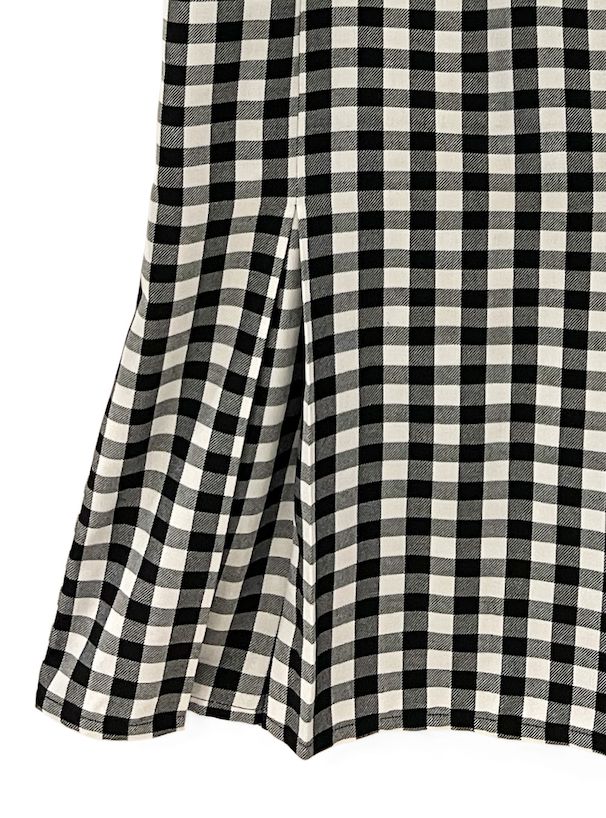 日本 GRL - 甜美收腰格紋吊帶裙-時尚黑