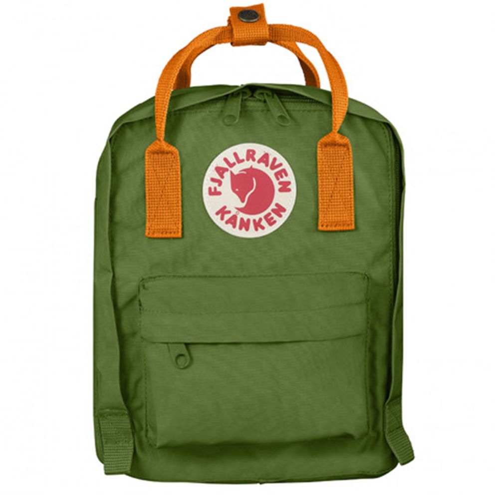 FJALLRAVEN - Kanken Kids 孩童後背包-葉綠/焦橘 (20x13x29cm)