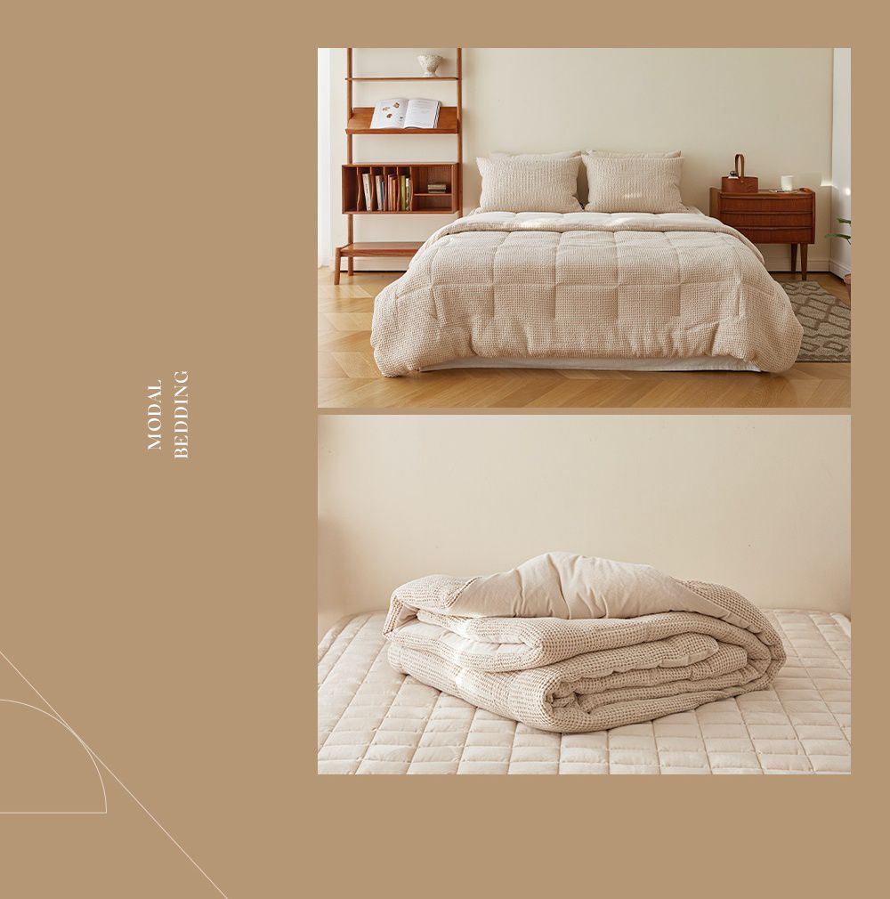 韓國 Maatila - 可水洗天絲莫代爾鬆餅棉被-燕麥