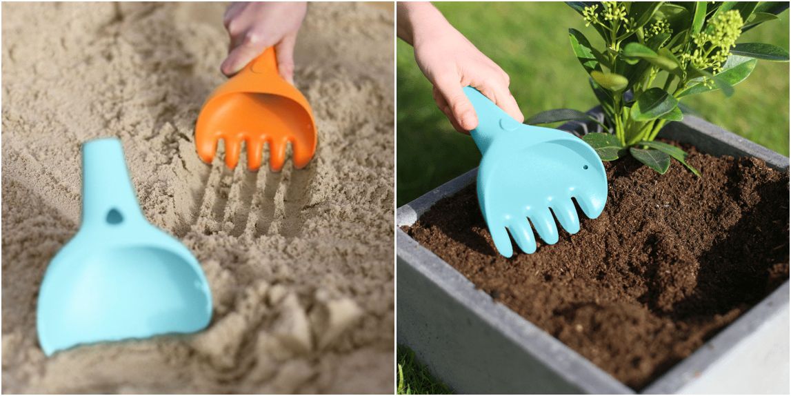 比利時 QUUT - 2合1耙沙鏟(藍、綠)