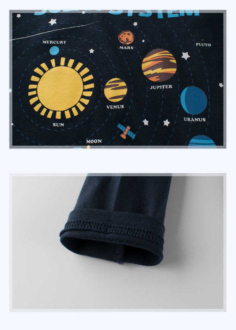 純棉長袖上衣-銀河系-深藍色