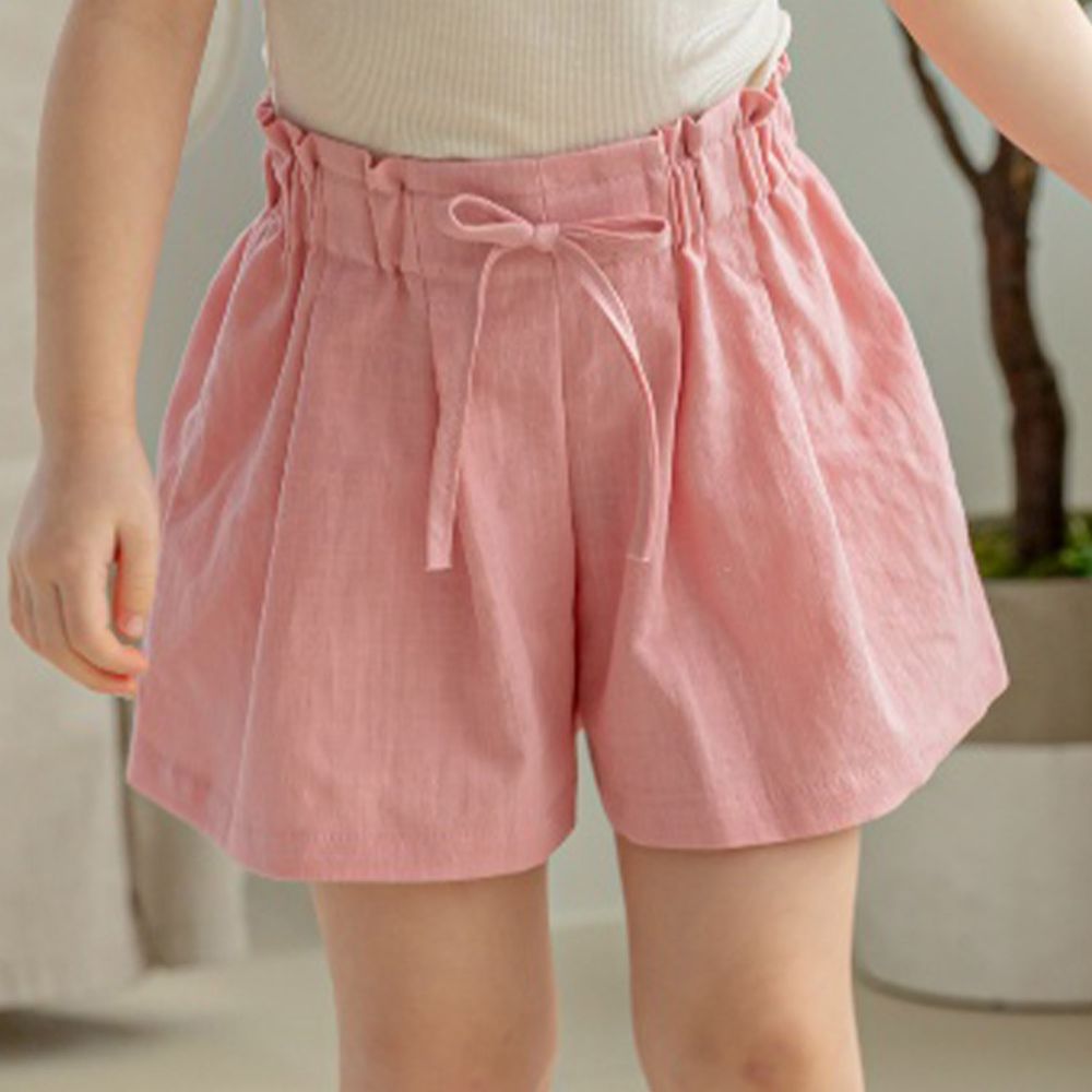 韓國 Orange Mom - 皺摺感褲裙-粉紅