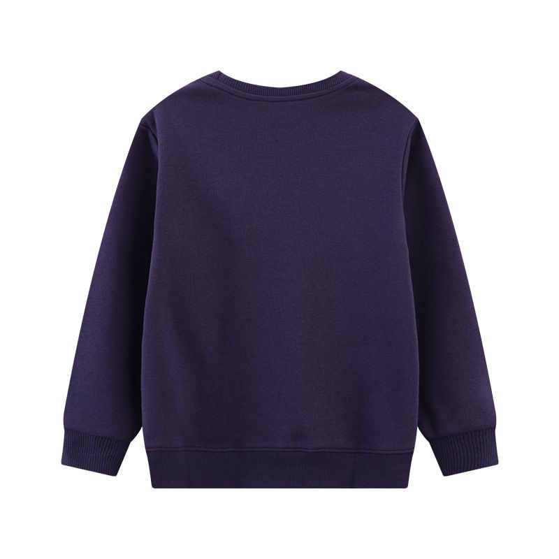 Jumping meters - 夜光圓領棉質長袖上衣/大學T-月亮暴龍-深藍色