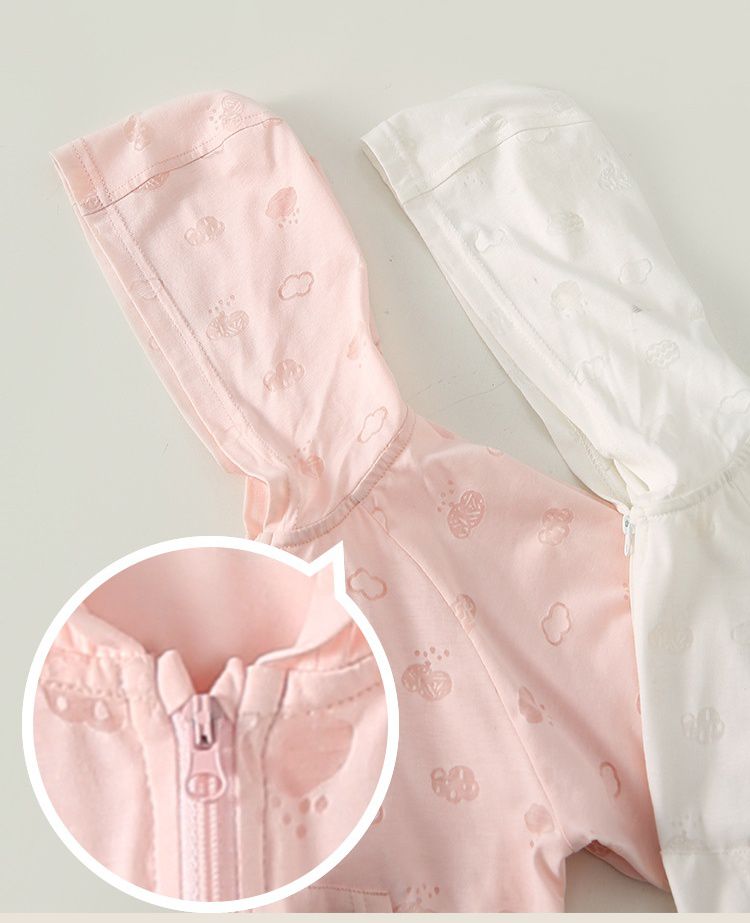 輕薄防風連帽外套-雲朵-粉色