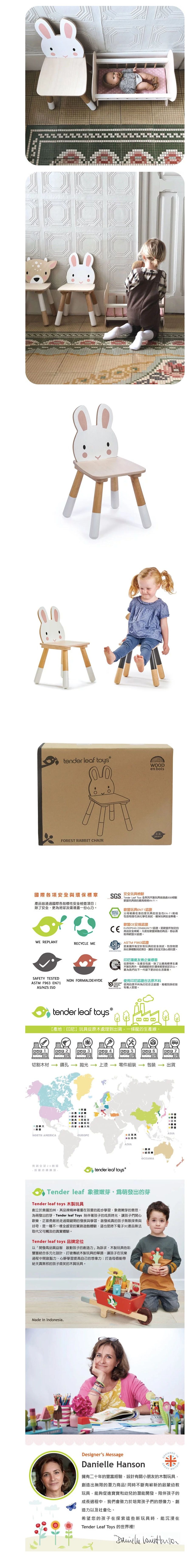 美國 Tender Leaf - 童話森林跳跳兔(木製兒童椅）