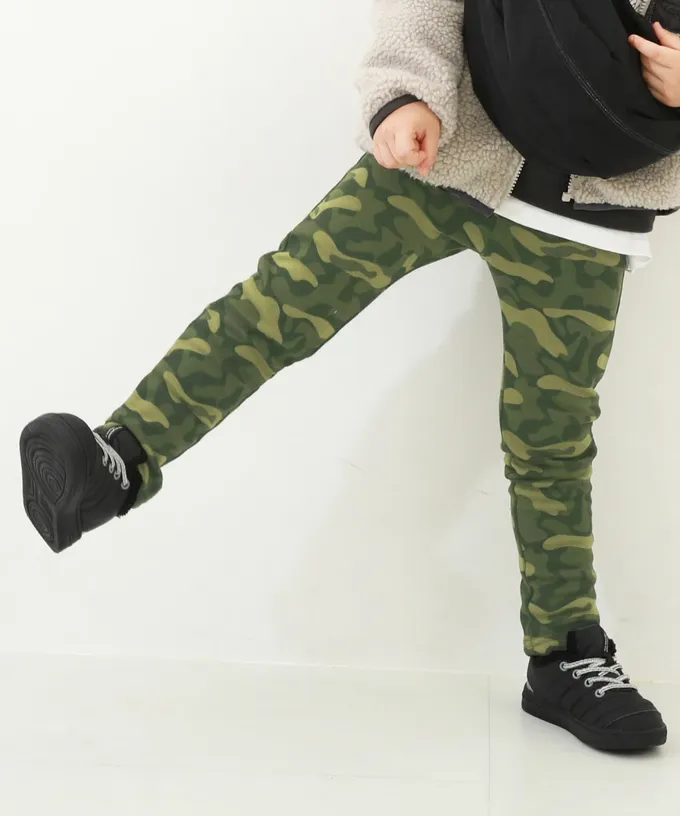 日本 devirock - RICH WARM 保暖裏毛合身長褲-格紋-墨綠