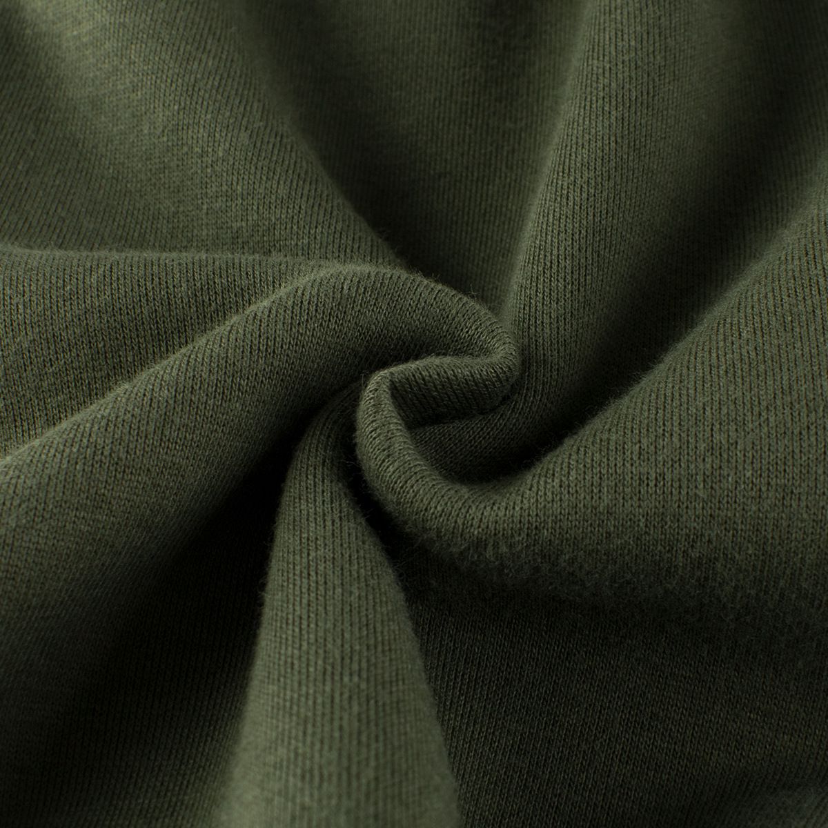 (大童)加絨圓領長袖上衣/大學T-狗狗家族-軍綠色