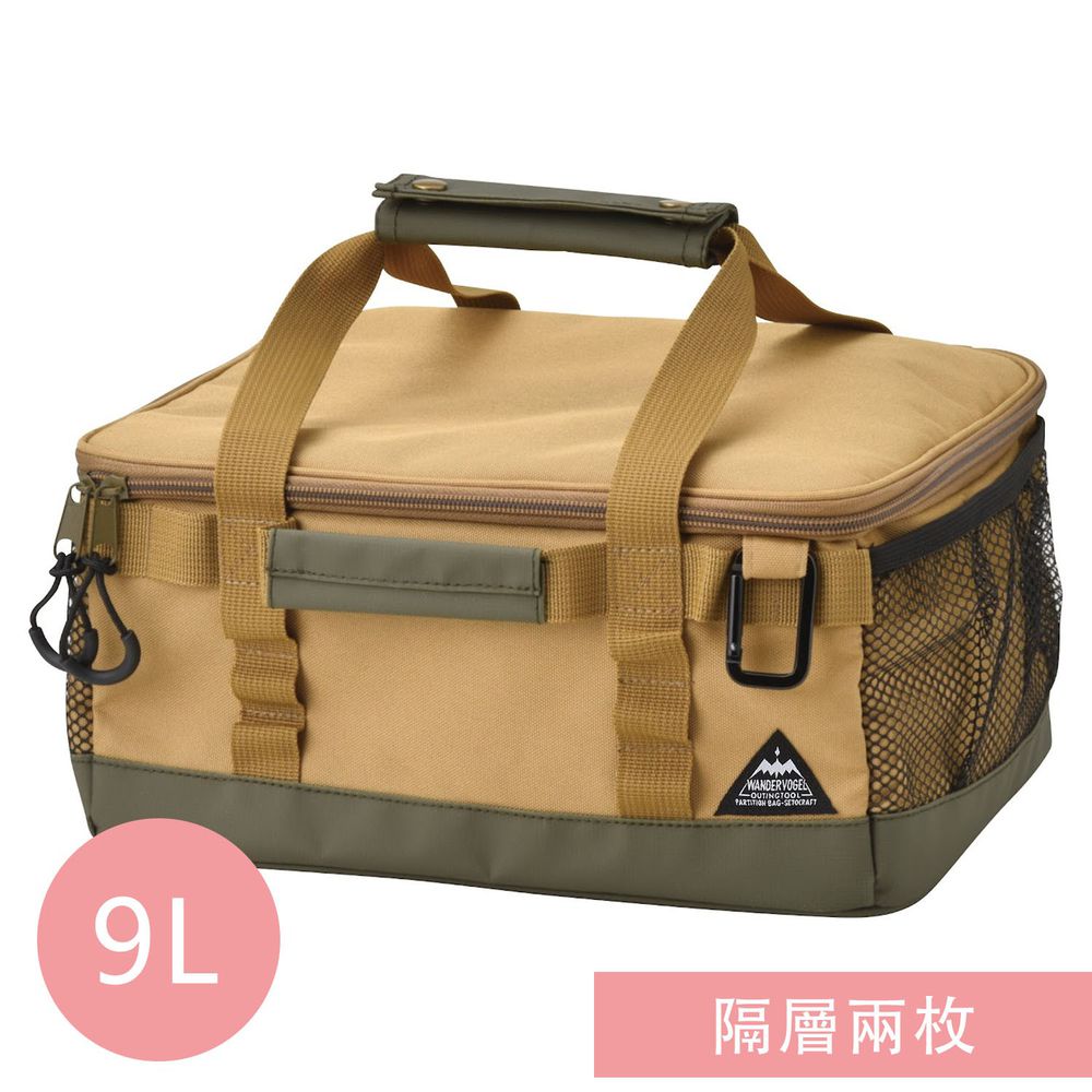日本 Seto Craft - 露營風 方形保溫保冷提袋(附隔層*2)-黃 (M(30x22x13cm))-9L