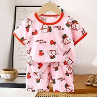 WarmNest - 純棉網眼透氣短袖短褲家居服套裝-悠閒小兔