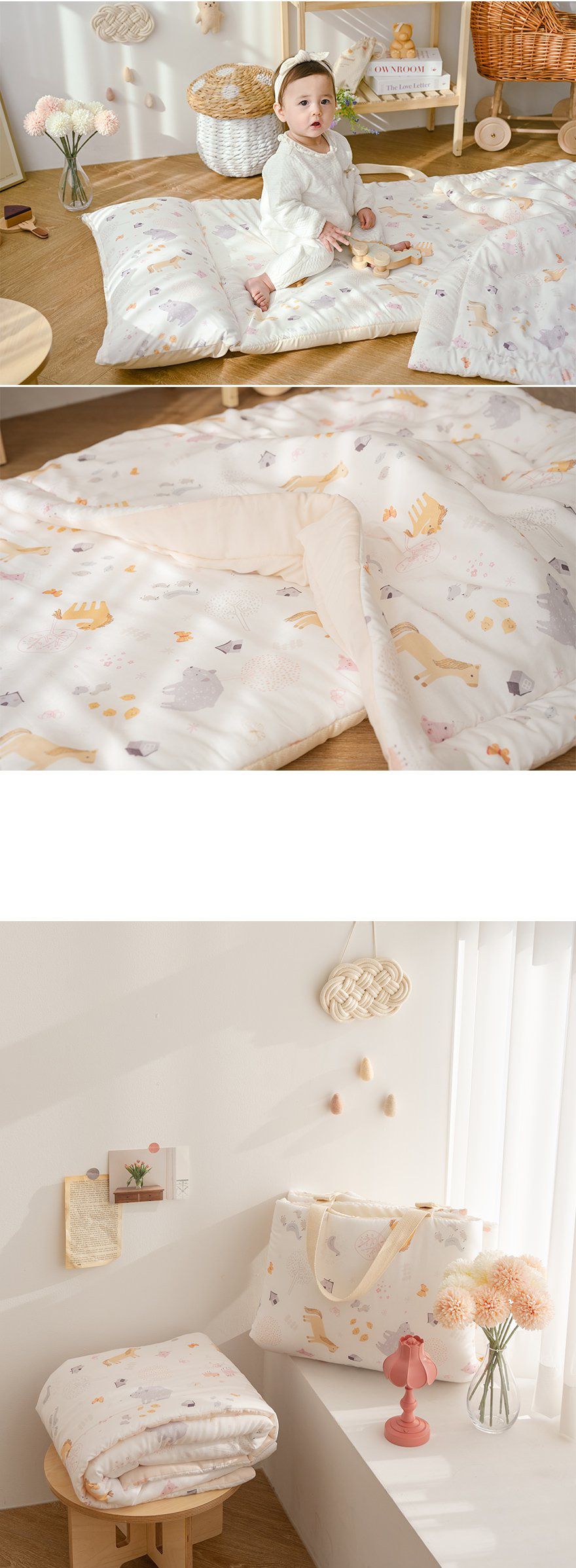 韓國 Formongde - 莫代爾5cm厚墊雙面用睡袋/寢具(附防水收納袋)-童話獨角獸-*此款售完不補