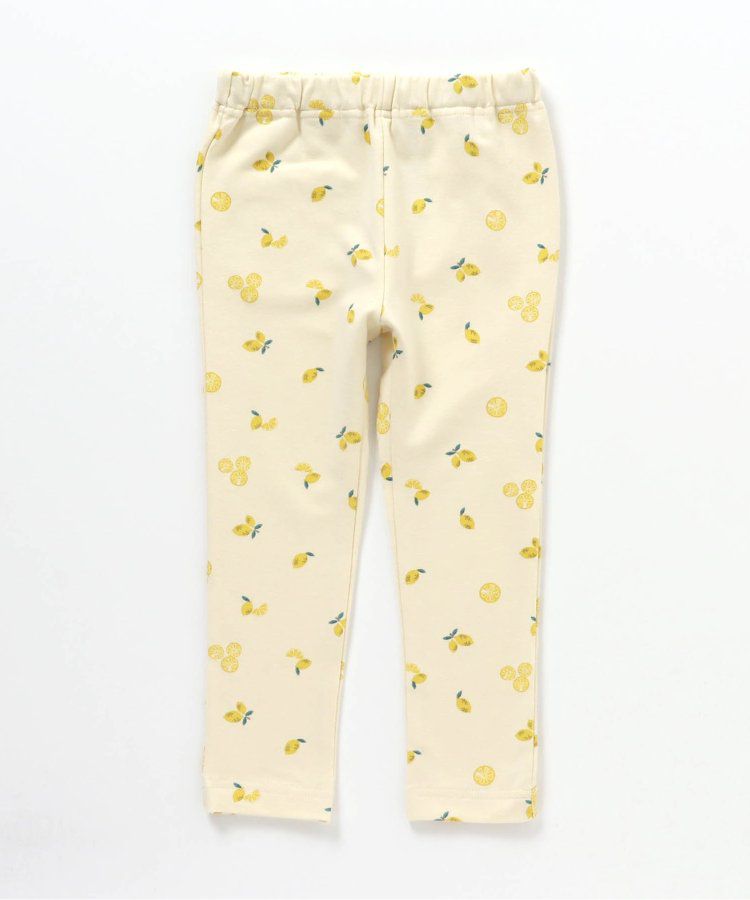 日本 BREEZE - 休閒百搭鬆緊長褲(9分丈)-碎花-淺鵝黃