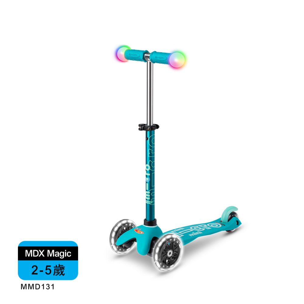 Micro - 兒童滑板車Mini Deluxe Magic LED發光輪(2-5歲)-土耳其藍