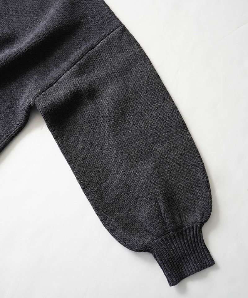 日本 zootie - 貓咪印花短絨拼接毛衣-深灰