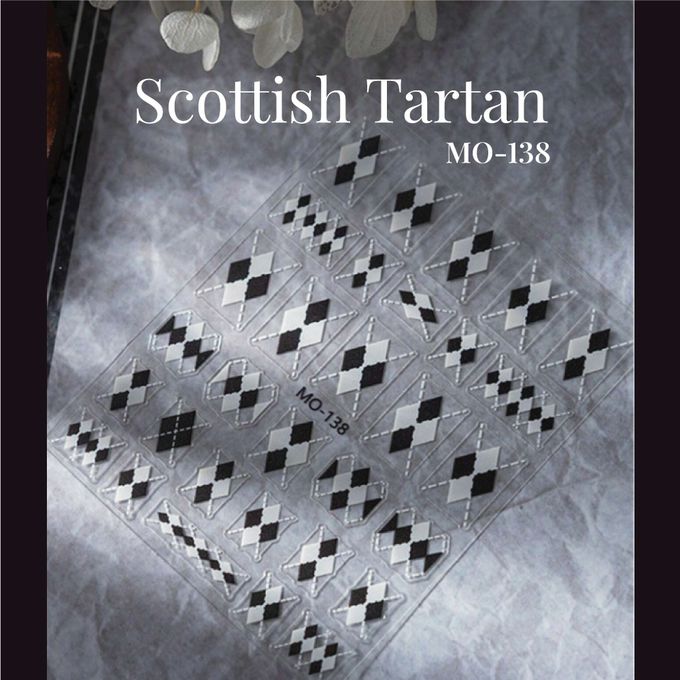 台灣 Cosplus 光妍 - nido mini 微浮雕貼紙-蘇格蘭菱格紋美甲貼(3款可選)