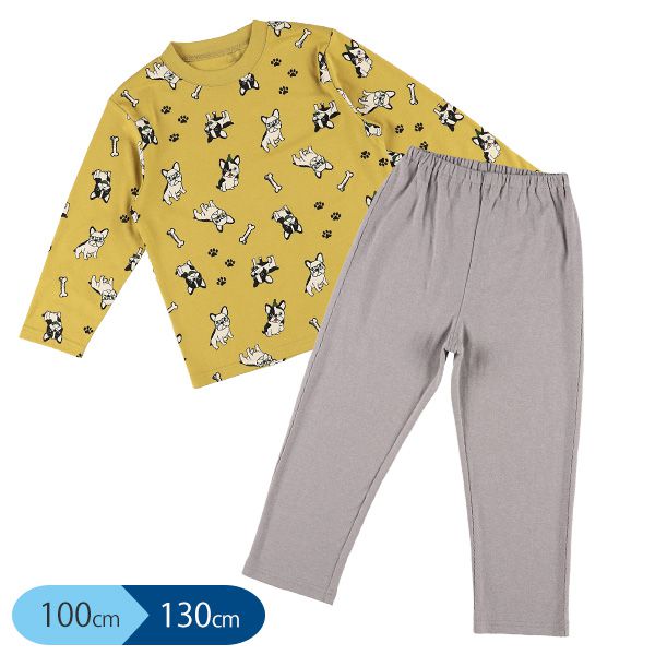 日本西松屋 - 印花長袖睡衣-窗台貓咪-杏-JNY-17480