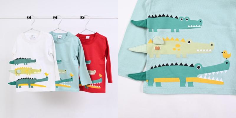 日本 Baby Room - 純棉立體翻翻樂長袖上衣-幽靈速食店-粉