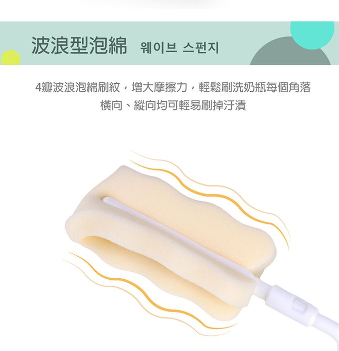 韓國 Maming - 韓國360度旋轉奶瓶刷(內附奶嘴刷1支)