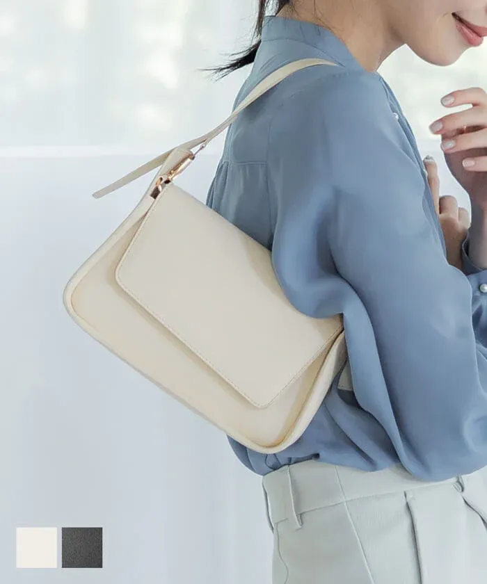 日本 COCA - 氣質方形皮革腋下包-米杏