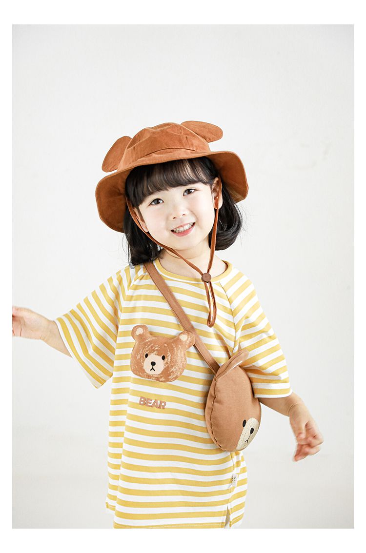 立體條紋休閒短袖上衣-小鴨-粉色