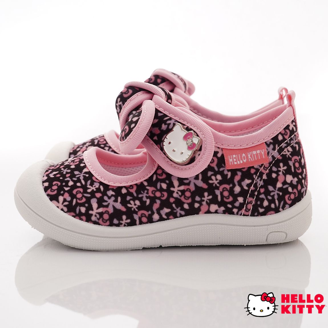 HELLO KITTY - 台灣製清新碎花公主休閒鞋款(中小童段)-休閒鞋-黑