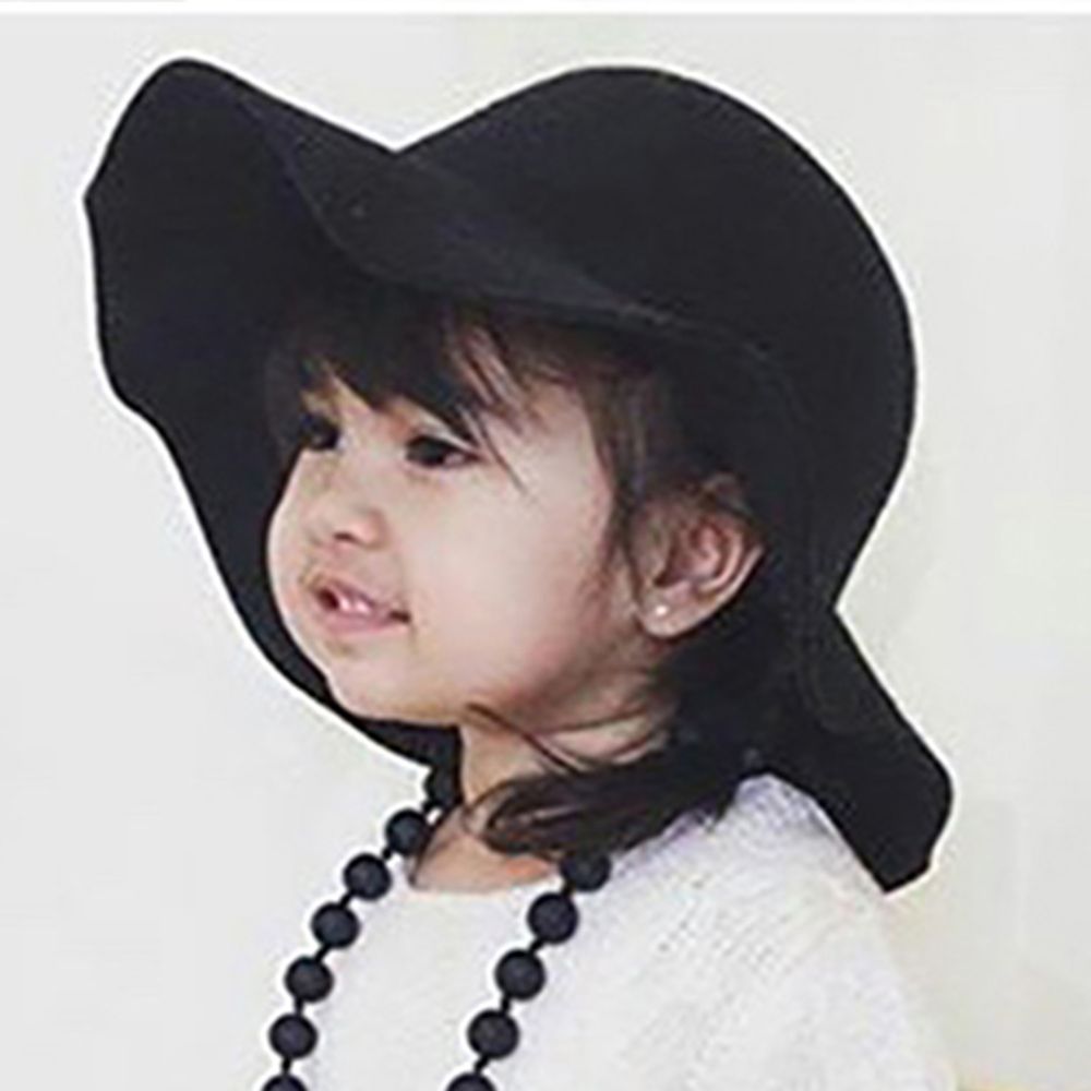 韓國 Mini Dressing - 兒童造型帽-素面黑 (單一尺寸)