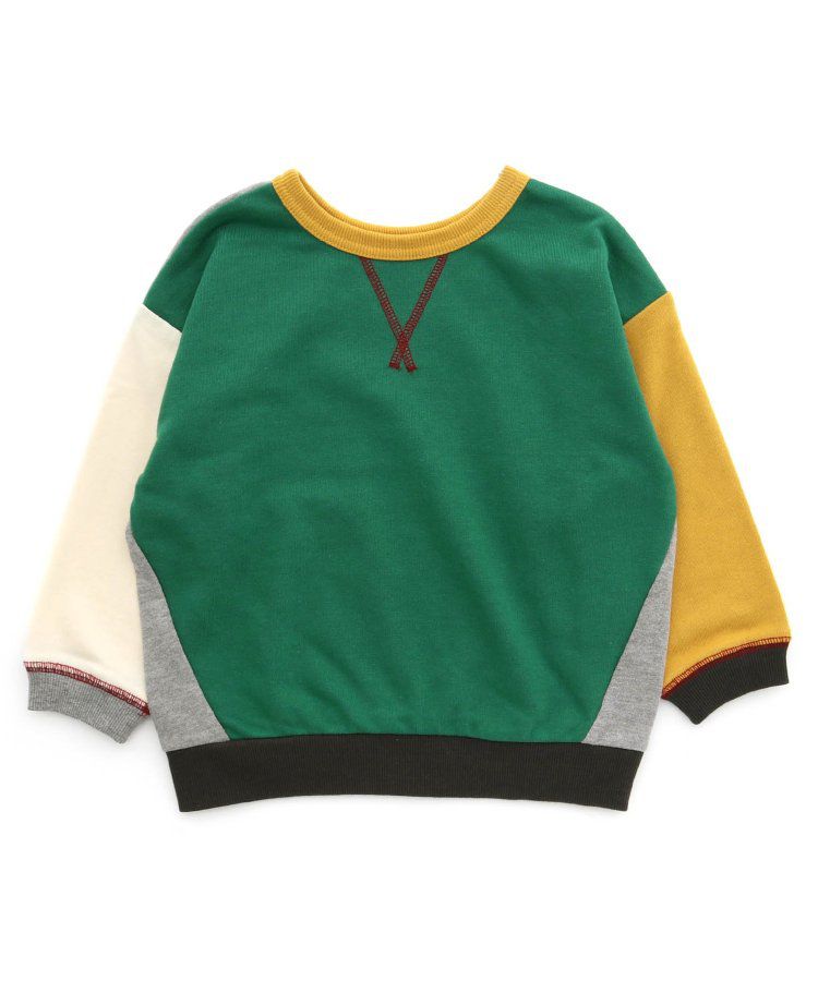 日本 BREEZE - 正反OK！裏毛圓領縫線長袖上衣-橘