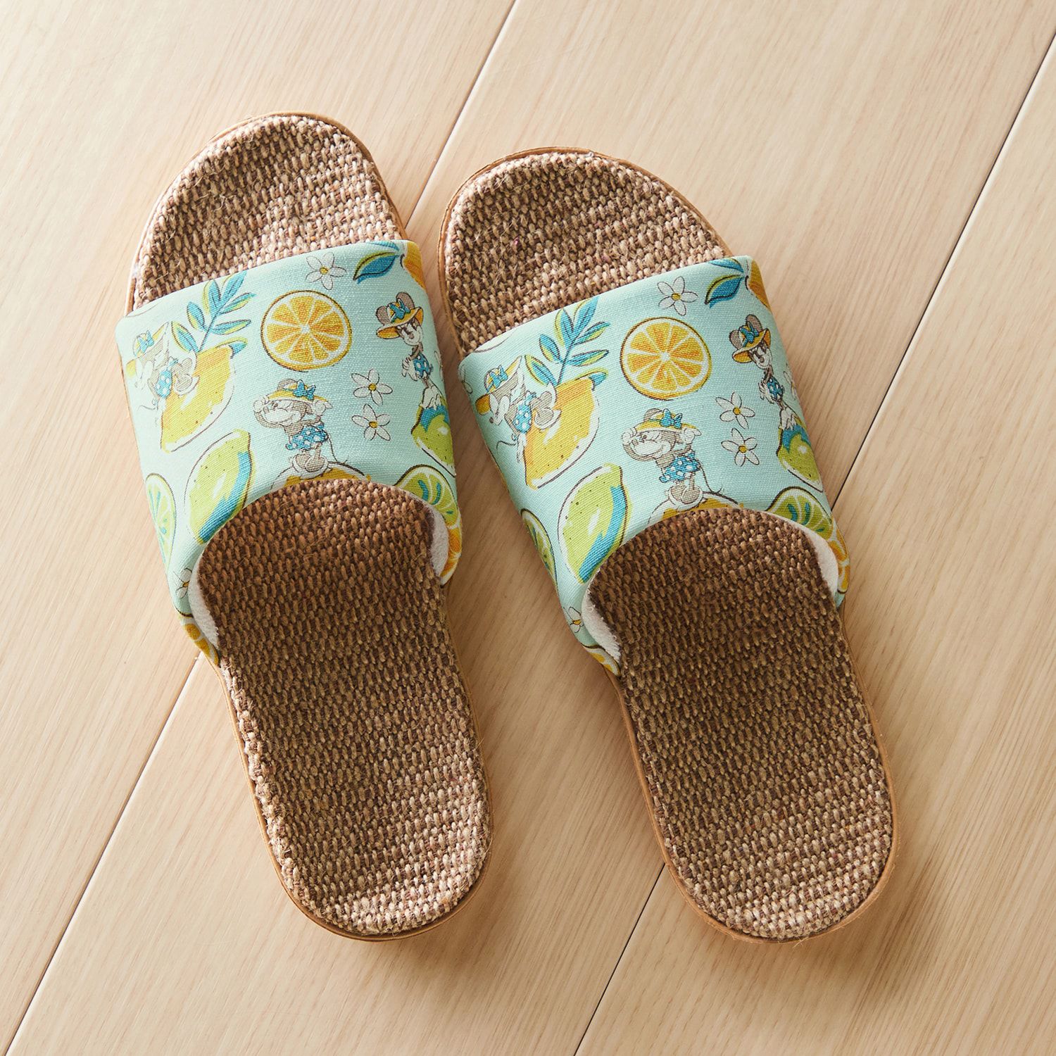 日本千趣會 - 迪士尼 輕量亞麻夏季室內拖鞋-奇奇蒂蒂-粉紫 ((22.5-24.5cm))