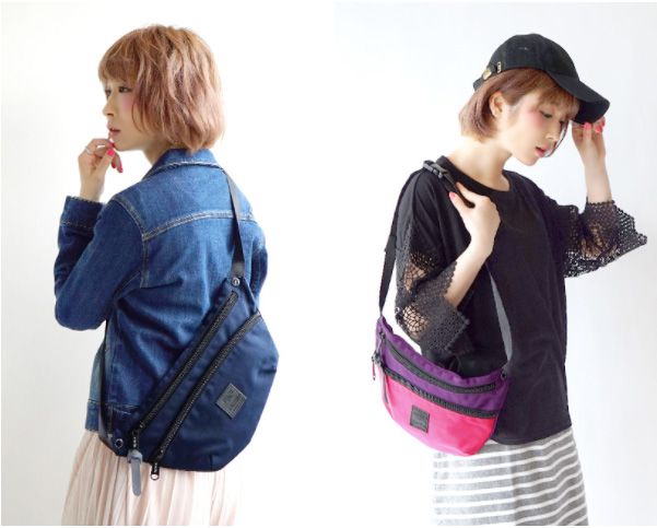 日本 Anello - 配色迷你船型肩背包-LBR咖啡色 (34x20x4.5cm 肩背最長約100cm)