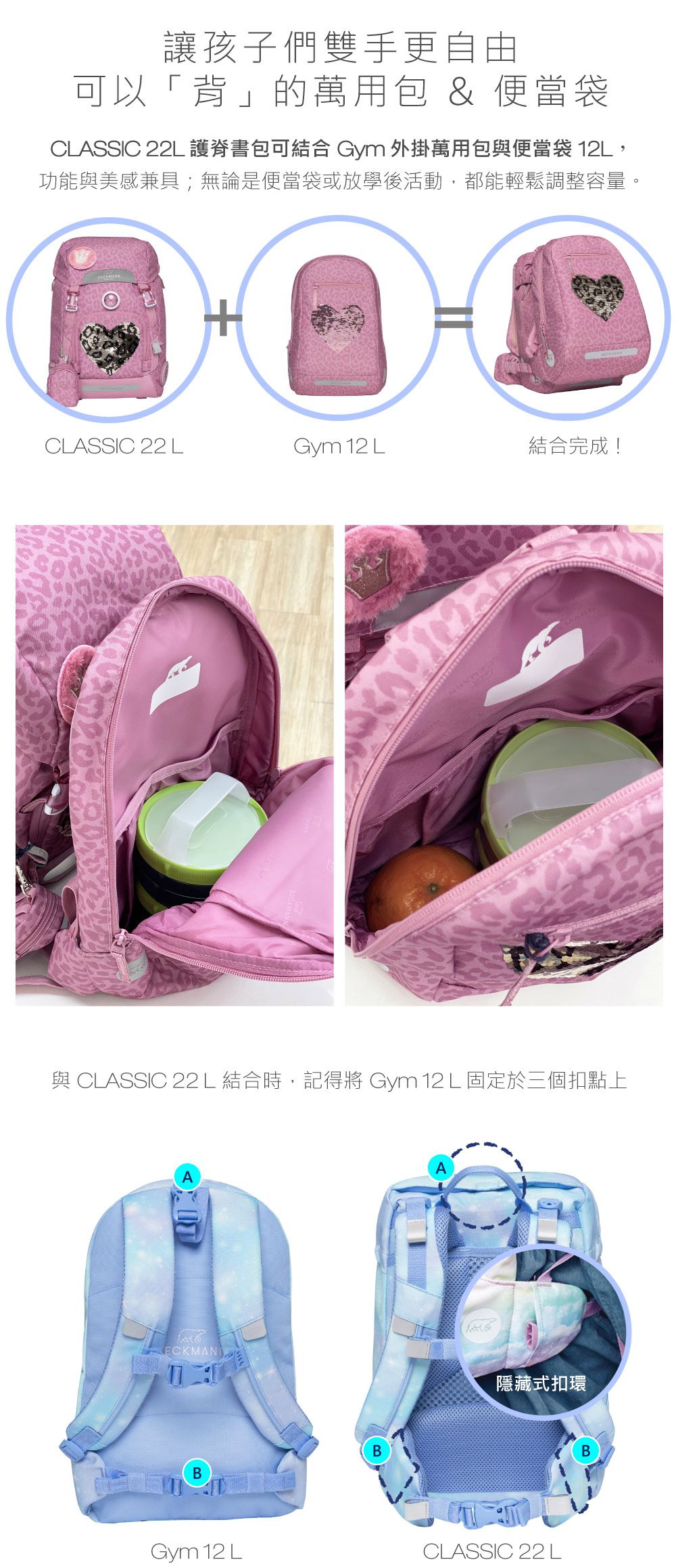 Beckmann - Classic 兒童護脊書包 22L-夢幻獨角獸 4.0