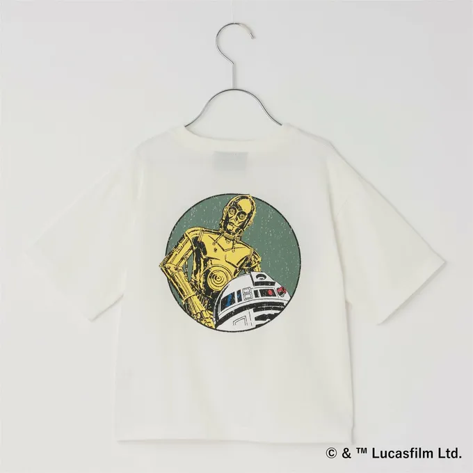 日本 b-ROOM - 限量星際聯名 防污速乾印花短袖上衣-STAR WARS-白