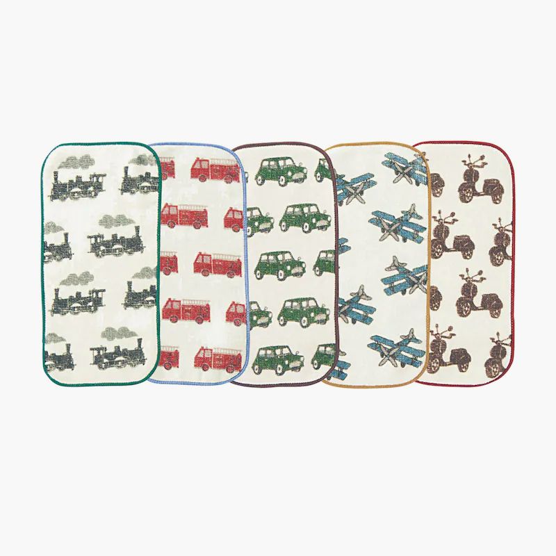 日本千趣會 - 北歐風長方形小手帕五件組-化妝品高跟鞋 (10x20cm)