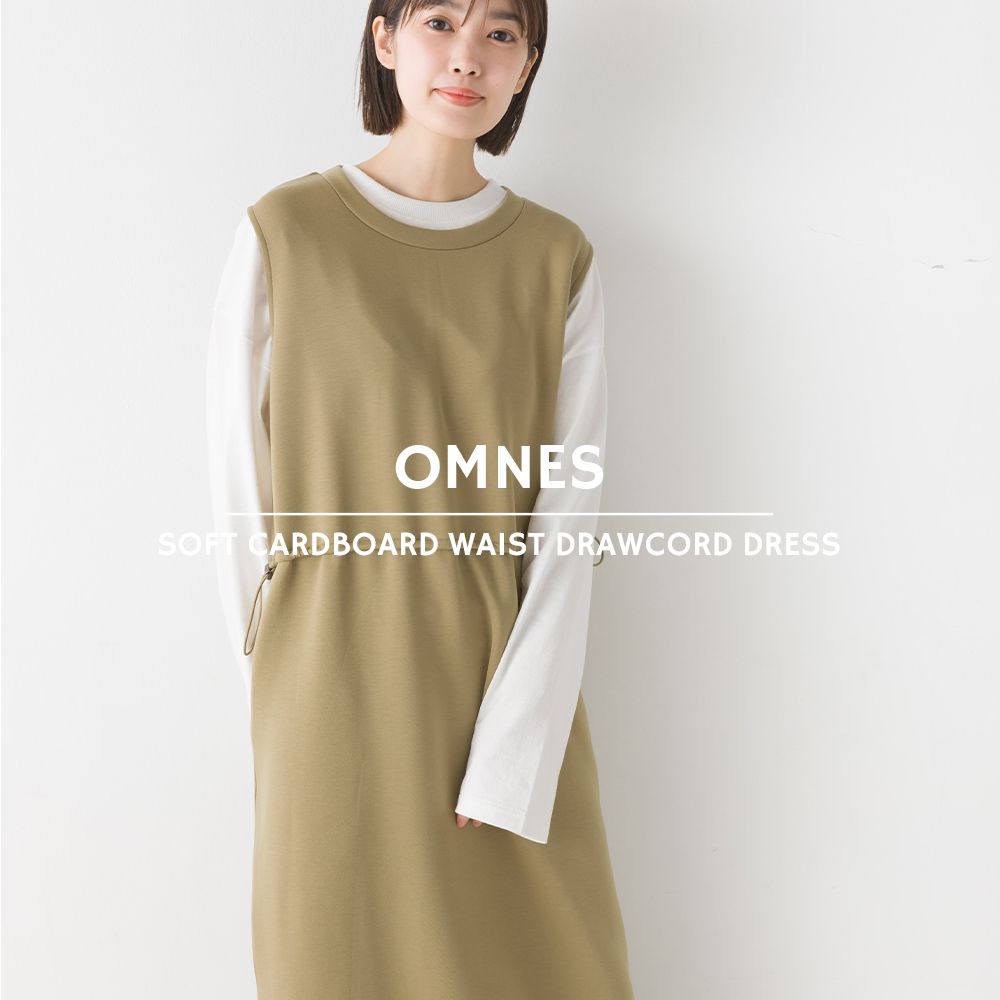 日本 OMNES - 休閒圓領抽繩背心裙-經典黑