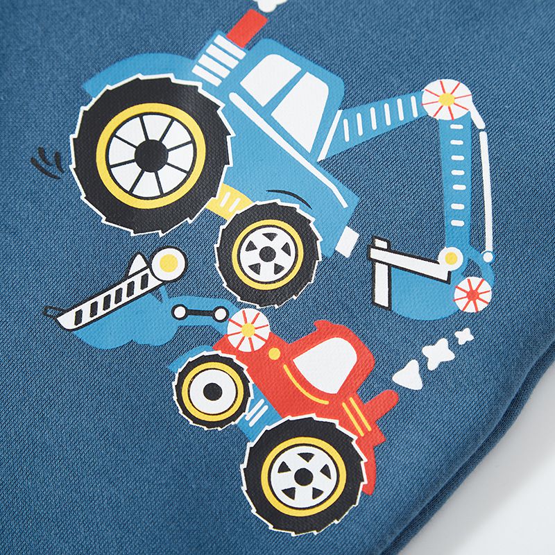 加絨束口休閒長褲-腳踏車-黑色