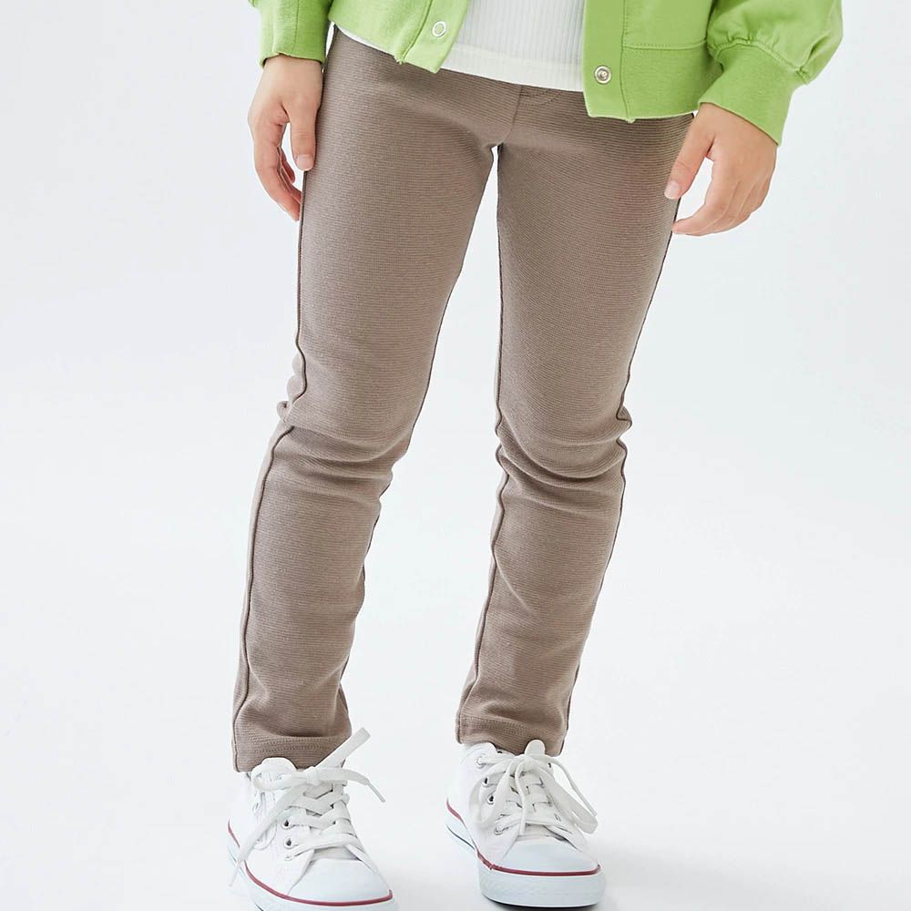 [熱銷定番] 超彈力抗毛球休閒長褲-淺棕