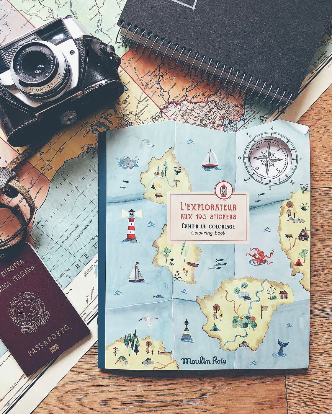 Moulin Roty - 塗鴉貼紙冊-探險家