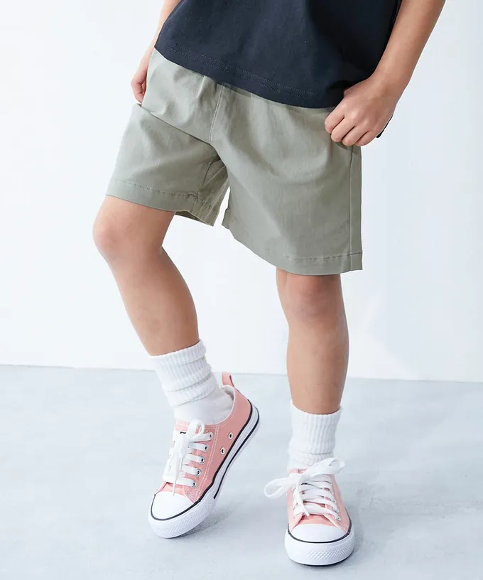 日本 devirock - 超彈力定番色休閒短褲-卡其杏