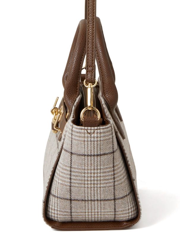 日本 GRL - 2way格紋小托特包/側背包-黑