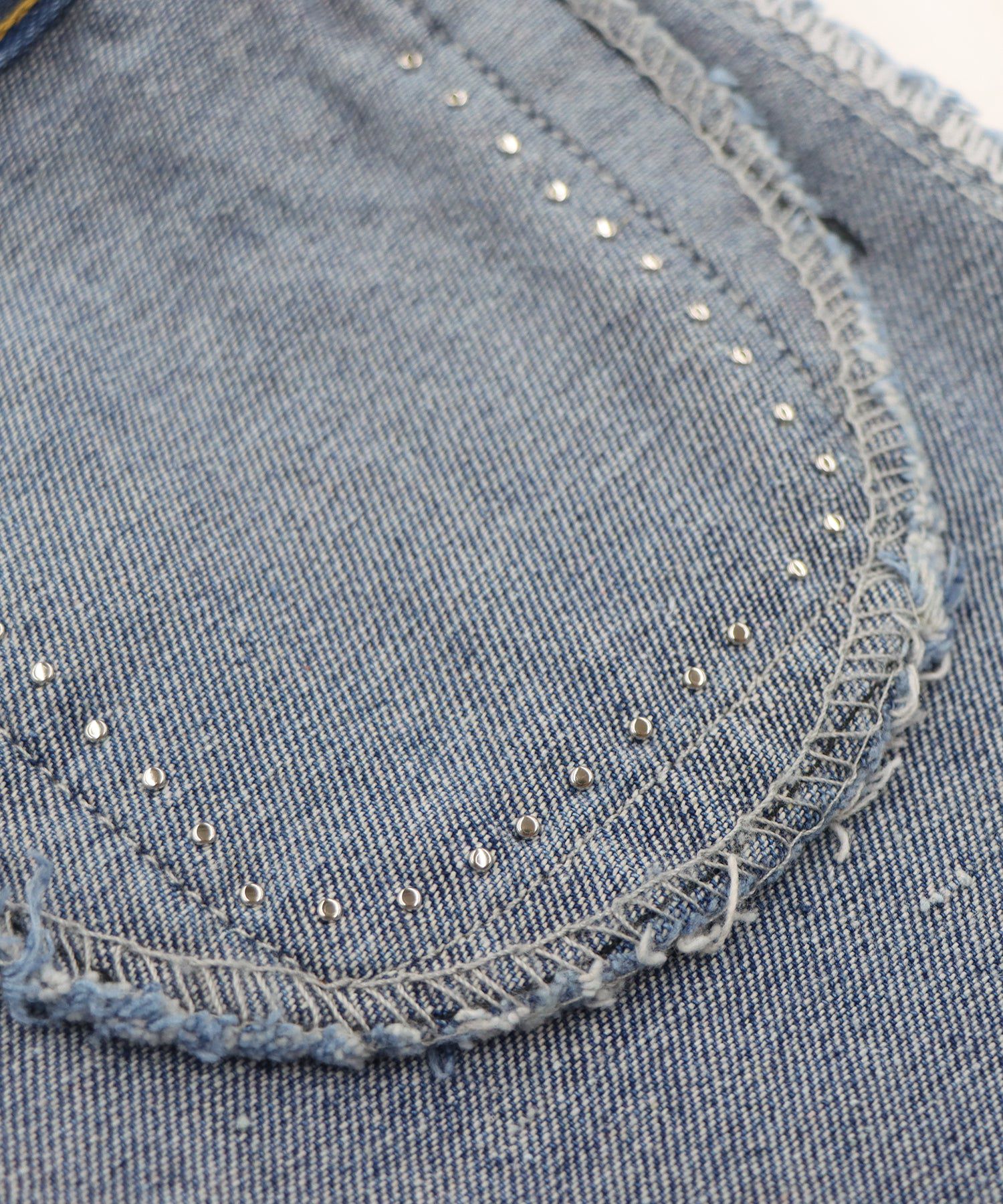 日本 BLUE EAST - 熱銷款 時尚珍珠點綴牛仔褲-B款-靛藍