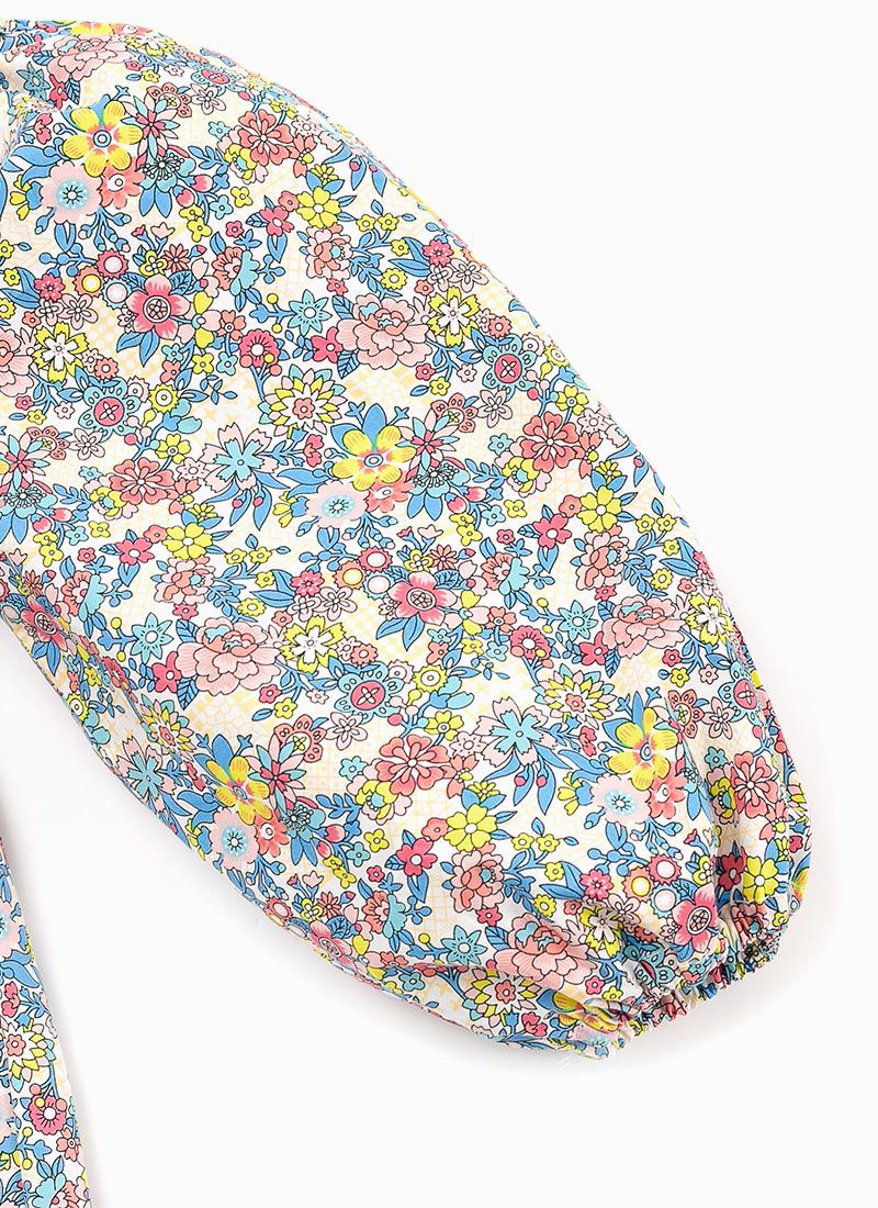 韓國 OZKIZ - 蕾絲裝飾彩色花園長袖洋裝