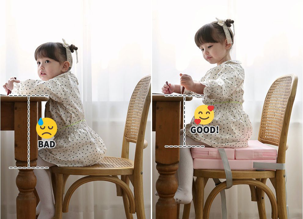 韓國 Prielle - 3段高度增高坐墊-粉紅 (35X35X4~12cm)