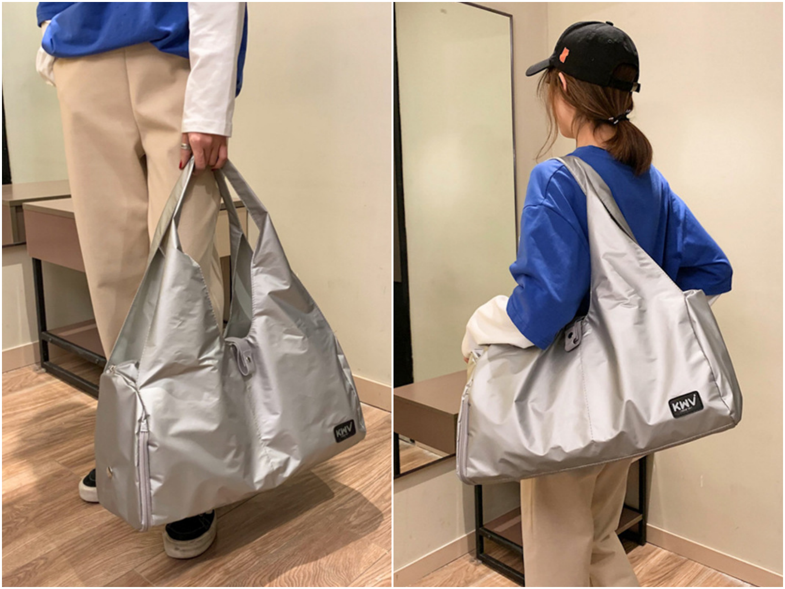 輕柔皮感耐磨休閒包-玫瑰金