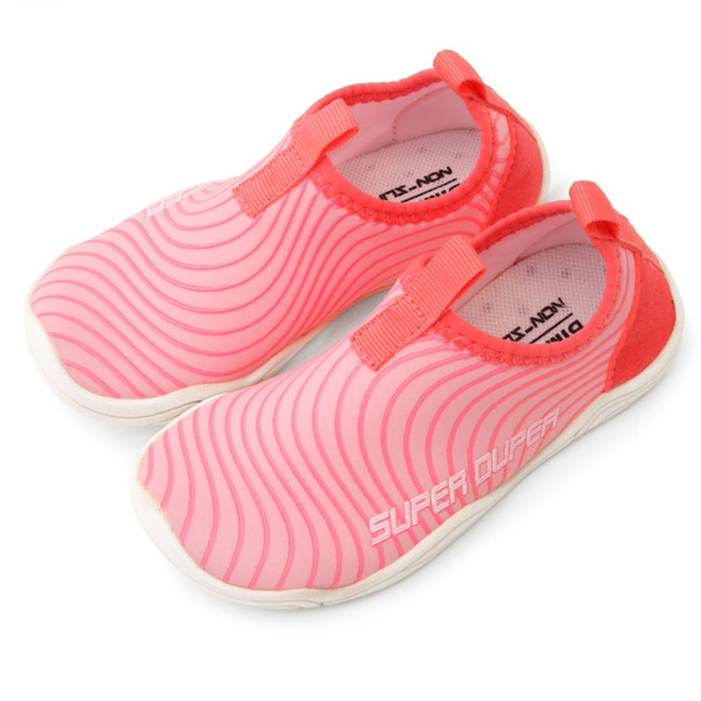 韓國 Bimbo Bimba - (設計款)加厚底防滑機能沙灘鞋/溯溪鞋-亮眼波紋-粉紅