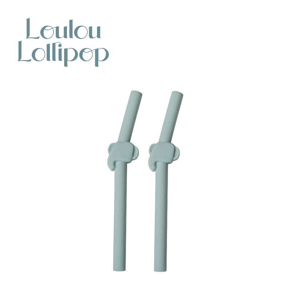Loulou Lollipop - 加拿大 動物造型 矽膠吸管 (2入組)-快樂小象